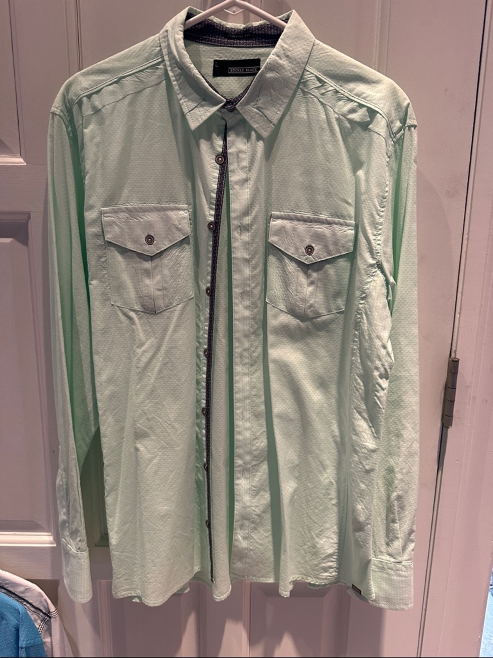 Buckle Men's Light Mint Green Button-Down Shirt